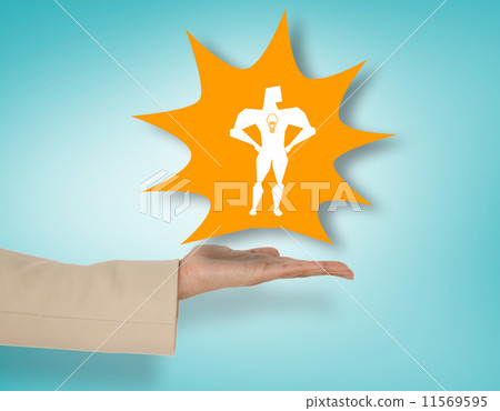 Headless businessman with rocket in speech bubble Headless businessman with rocket in speech bubble 11569595