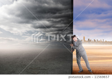 Composite image of relaxed businesswoman lying 11569657
