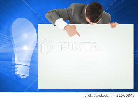 Composite image of mature businessman climbing career ladder 11569845