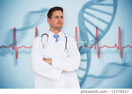 Effort against digitally generated grey paper strewn 11570017