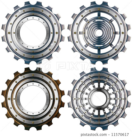 Metal Gears on a White Background Metal Gears on a White Background 11570617