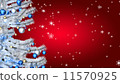 Christmas white tree on red background 11570925
