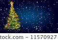 Christmas tree on blue background 11570927