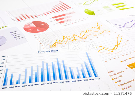 colorful graphs, charts, marketing research and  business annual 11571476