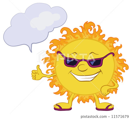 Sun smiley with glasses 11571679