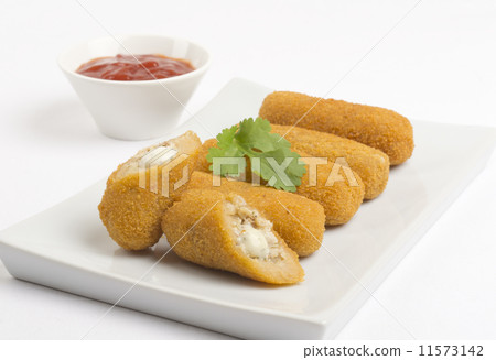 Croquettes - Chicken and cheese croquettes & chili sauce Croquettes - Chicken and cheese croquettes & chili sauce 11573142