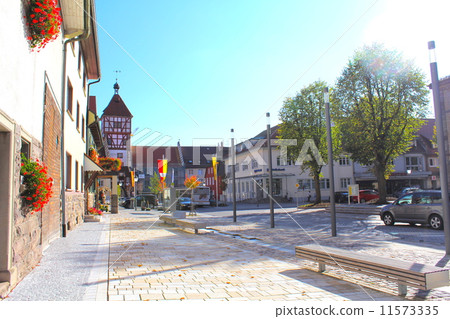 Morning street in Germany There is a German village morning 11573335