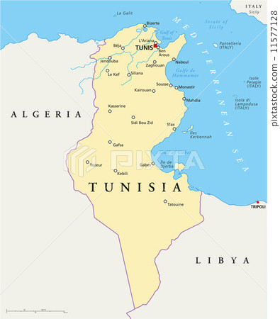 Tunisia Political Map 11577128