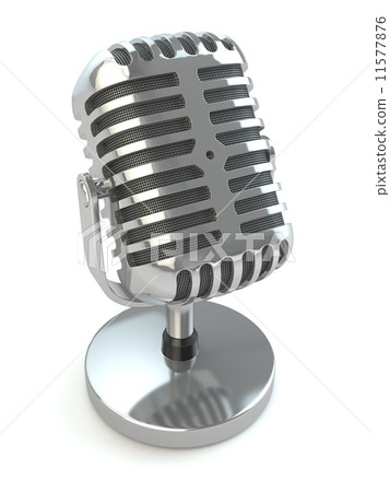 Vintage microphone on a white isolated background. 11577876