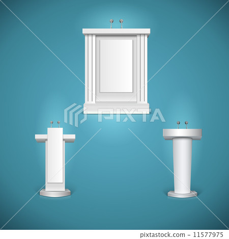 White tribunes with microphone vector illustration 11577975