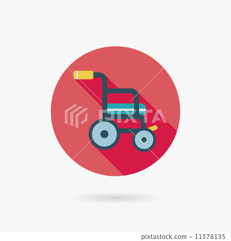 Wheelchair flat icon with long shadow Wheelchair flat icon with long shadow 11578135
