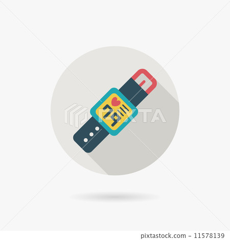 health Smart watch flat icon with long shadow health Smart watch flat icon with long shadow 11578139