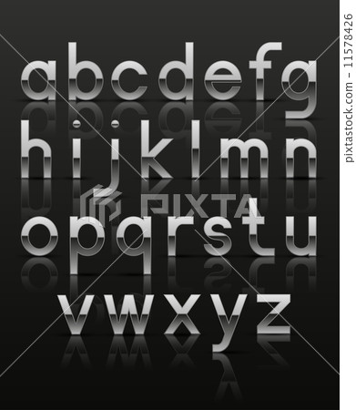 Decorative silver alphabet. Vector illustration. Decorative silver alphabet. Vector illustration. 11578426