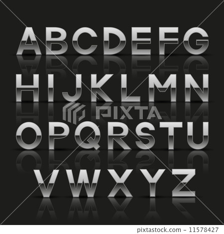 Decorative silver alphabet. Vector illustration. Decorative silver alphabet. Vector illustration. 11578427