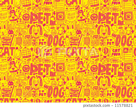seamless doodle pet pattern 11578821