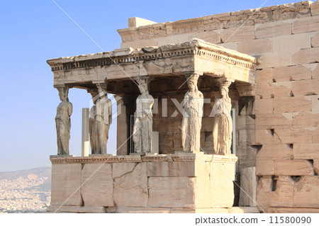 Porch of Caryatides in Erechtheum from Athenian Acropolis, Greec Porch of Caryatides in Erechtheum from Athenian Acropolis, Greec 11580090