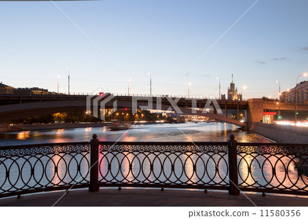 Moskva River in night. Moscow, Russia 11580356