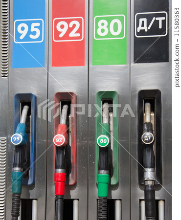 Stock Photo: Detail of a petrol pump in a petrol station.