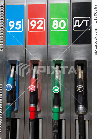 Stock Photo: Detail of a petrol pump in a petrol station.