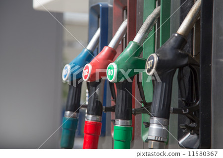 Stock Photo: Detail of a petrol pump in a petrol station.