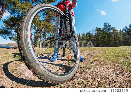 Mountain Bike and blue sky background 11583229