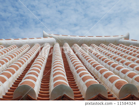 Okinawa red tile roof 11584324