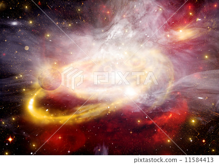 Stars of a planet and galaxy in a free space 11584413