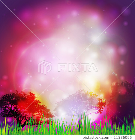 Abstract background with grass and silhouettes of trees vector illustration. Vector design for print Abstract background with grass and silhouettes of trees vector illustration. Vector design for print 11586096