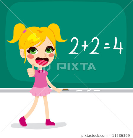 Girl Solving Maths Calculation - Stock Illustration [11586369] - PIXTA