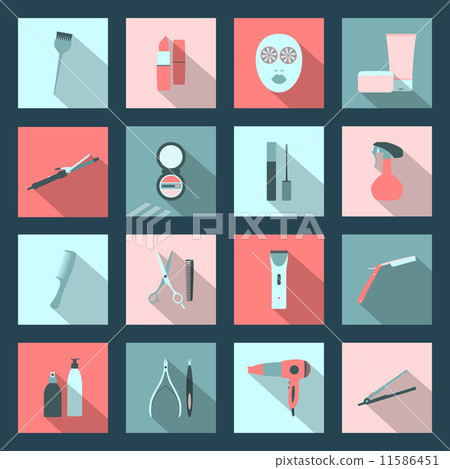 Beauty salon flat icons set - Stock Illustration [11586451] - PIXTA