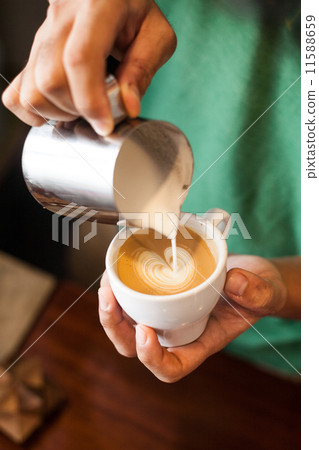 Cappuccino with latte art 11588659
