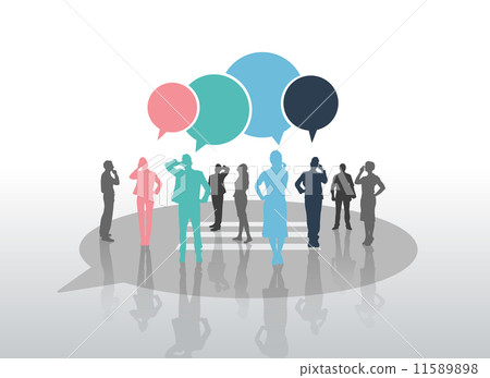 Business people with speech bubbles - Stock Illustration [11589898] - PIXTA