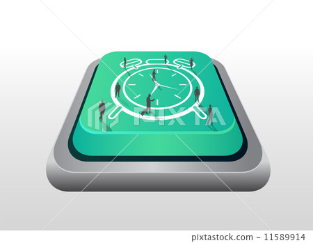 Business people standing on alarm clock button 11589914