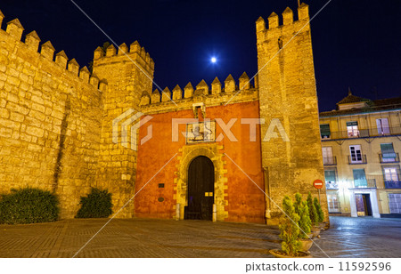 Gate to Real Alcazar Gardens in Seville. Andalusia, Spain 11592596