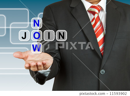 Businessman with wording Join Now 11593902