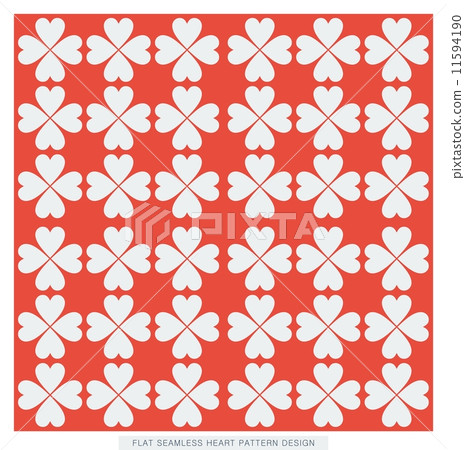 Red flat seamless heart pattern design - Stock Illustration [11594190 ...