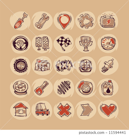 Retro Cars Icons Set Retro Cars Icons Set 11594441