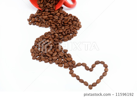 Heart of the coffee beans from an overturned cup. 11596192