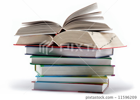 A stack of books on a white background. A stack of books on a white background. 11596209