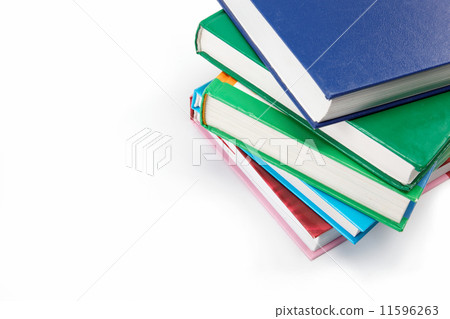 A stack of books on a white background. 11596263