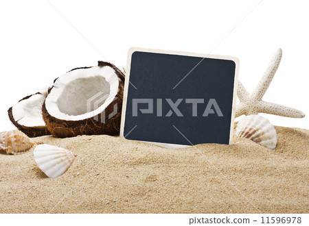 blackboard and chopped coconut blackboard and chopped coconut 11596978