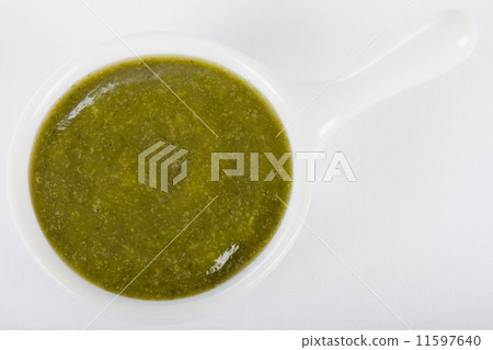 Green Sauce Dip - Bowl of coriander and mint dipping sauce. Green Sauce Dip - Bowl of coriander and mint dipping sauce. 11597640
