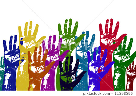 Multicolored art from Hand prints 11598596