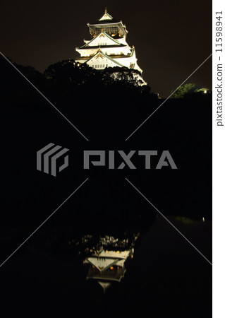 大阪城_夜景 11598941