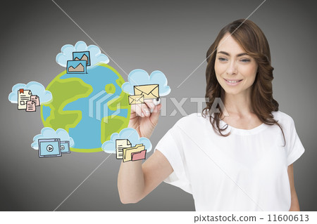 Composite image of businesswoman writing graphic Composite image of businesswoman writing graphic 11600613