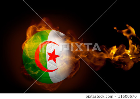 Composite image of fire surrounding algeria ball 11600670