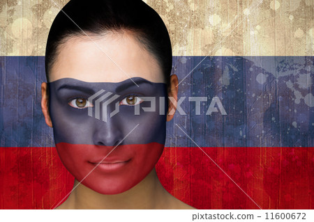 Composite image of beautiful football fan in face paint Composite image of beautiful football fan in face paint 11600672