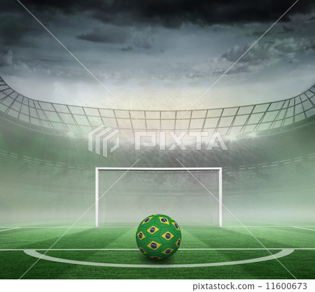 Composite image of football in brazilian colours Composite image of football in brazilian colours 11600673