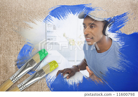 Composite image of cool designer at work Composite image of cool designer at work 11600798