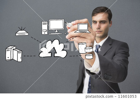 Composite image of businessman writing graphic Composite image of businessman writing graphic 11601053